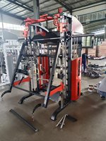 Équipement de fitness complet pour l'entraînement de force : Cage de musculation multifonctionnelle, Machine Smith, Rack à squats pour la maison