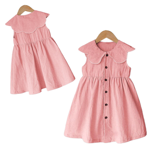 Abito Estivo Personalizzabile in Misto Lino e Cotone per Bambina, Vestito Casual e Comodo per Bambini, Abbigliamento all'Ingrosso - Product Image 5