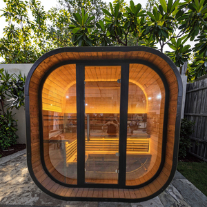 <span class=keywords><strong>2025</strong></span> mùa đông mới ngoài trời lớn Cube hơi nước phòng tắm hơi truyền thống Rắn Gỗ vân sam phòng tắm hơi với thủy tinh tối - Product Image 1