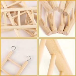 PAIPET - Juguete Interactivo <span class=keywords><strong>para</strong></span> Pájaros con Tablero de Madera Natural, Gimnasio <span class=keywords><strong>para</strong></span> Loros con Escalera <span class=keywords><strong>para</strong></span> Trepar y Columpios <span class=keywords><strong>para</strong></span> Periquitos - Product Image 3