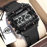 Jam Tangan Pria Poedagar E123 Trendy Original Layar LED Digital Tahan Air 50M Multifungsi Elektronik Olahraga Reloj