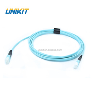 Kabel Patch MPO OM3 12 Core Berkualitas Tinggi, Kustomisasi Pabrik, MPO(female)-MPO(female), OM3 50/125 Bulat 3.0mm LSZH Tipe B