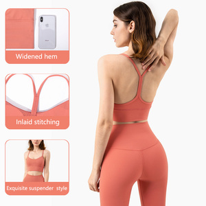 Soutien-gorge de sport Sexy Y Back Gym Running pour femmes Vente en gros Haut de yoga respirant avec coussin de poitrine amovible Stretch à quatre voies sans couture - Product Image 2