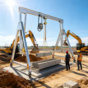 Grue mobile à <span class=keywords><strong>portique</strong></span> <span class=keywords><strong>de</strong></span> 3 tonnes, cadre en aluminium facilement déplaçable pour une installation rapide en atelier, manutention des matériaux - Product Image 1