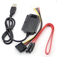 Cable Adaptador USB 2.0 3 en 1 SATA/PATA/IDE de 2.5/3.5 Pulgadas para Unidades de Estado Sólido, 0.2m, Plástico, para Computadoras
