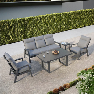 Sofá de 3 plazas OSMEN Alura moderno para jardín, sofá de metal y tela para uso en patio exterior - Product Image 4