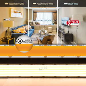 Alto brillo 5 M/rollo 40W 1600Chips 25Mm corte Cob Led tira de luz Ul pasó 30Mm Cri90 ámbar blanco 2700K Dc24V Led Cob Light - Product Image 3