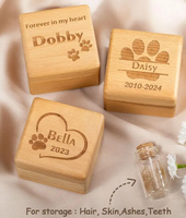 Urnas de madera para mascotas con botella de vidrio, caja de regalo conmemorativa para la pérdida de pelo de perro y gato, contenedor para cenizas, caja de recuerdo de cremación