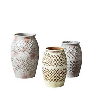 Maceta de Cemento Estilo Bohemio, Decoración para el Hogar, Maceta Grande para Plantas Verdes, Hecha a Mano en Vietnam - Product Image 1