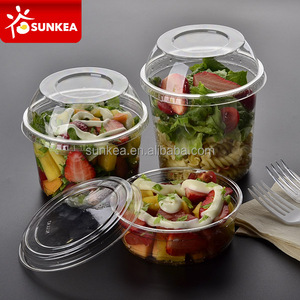 Vegetales ensalada <span class=keywords><strong>de</strong></span> frutas base redonda PET recipiente <span class=keywords><strong>de</strong></span> plástico con tapa - Product Image 4