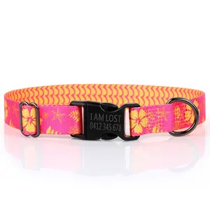Dog Accessories Dogs Custom Pet Products Strong Nylon Heat Transfer Collar