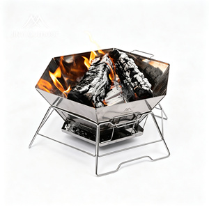 Parrilla de Carbón Portátil Plegable de Acero Inoxidable para Exteriores, Horno de Leña para Acampar, Estufa para Cocinar - Product Image 3