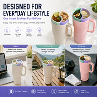 Séparateur de tasse en silicone à double compartiment pour deux boissons, qualité alimentaire, réutilisable, anti-fuite
