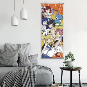 Pôster de rolagem de anime, 40x100cm, tela de pendurar, poster de desenho animado, atacado