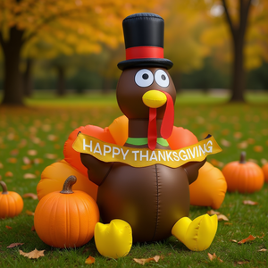 Decorazione Gonfiabile a Forma di Tacchino per il Giorno del Ringraziamento, per Giardino, Prato, Feste e Manifestazioni Festive Stagionali - Product Image 2