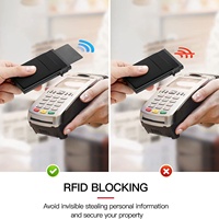 Portefeuille mini extensible multifonction TC110 avec poche, logo personnalisé, porte-cartes de crédit en aluminium RFID pour entreprise