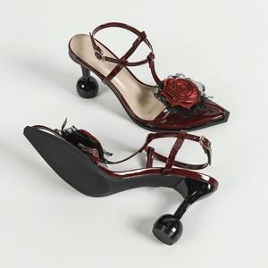 Escarpins de mariée à bride cheville en tissu pailleté, à talon haut et bout pointu, légers, pour femme, chaussures de mode été automne hiver - Product Image 4