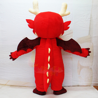 Costume de mascotte de dragon de feu de conception de poupée de logo personnalisé personnage de dessin animé 3D épreuvage bulle sculpture entreprise accessoires de costume d'animation