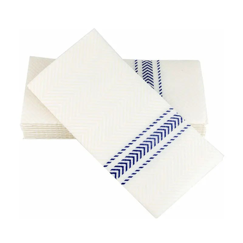 Kustom Cina logo warna premium linen putih mewah merasa airlaid kertas serbet