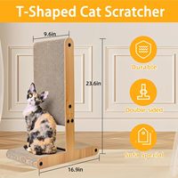 Griffoir pour chat en forme de T pour chats d'intérieur, protecteur de meubles pour chat double face