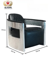 HJ HOME Mobilier industriel style aviateur pour salon une place Canapés en cuir de haute qualité pour hôtel, bar et café Meubles