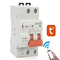Disjoncteur intelligent wi-fi, 1 P 2P, Protection contre les courts-circuits, interrupteur à enfoncement, télécommande fonctionne