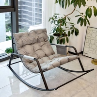 Fauteuil à bascule double en gros d'usine, structure en fer, anti-basculement, idéal pour balcon et salon