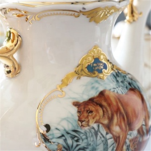 New Arrival 21 Pcs Nordic Luxury Fantasy Porcelain Jungle Coffee <b>Tea</b> <b>Sets</b> - Product Image 3