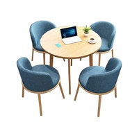 Ensemble table basse moderne et 4 chaises, base métallique, pour cafétéria, restaurant, salle à manger, mobilier commercial en gros