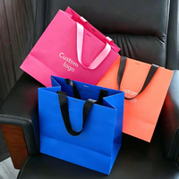 Sacs cadeaux en papier personnalisés multicolores pour petites entreprises, sacs de luxe avec impression de votre propre logo