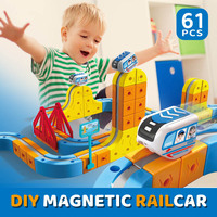 Ensemble de jouets éducatifs électroniques de train magique à assembler soi-même, 105 pièces, STEM, lumière, son, plastique ABS, cadeau, jouets à fentes, pour les enfants de 8 à 13 ans