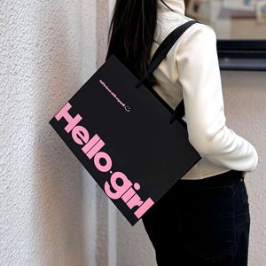 Sacs en <span class=keywords><strong>Papier</strong></span> Personnalisés avec Logo, Classiques Rose et Noir, Sacs en Carton pour Vêtements avec Poignées en Ruban pour Emballage Commercial - Product Image 6