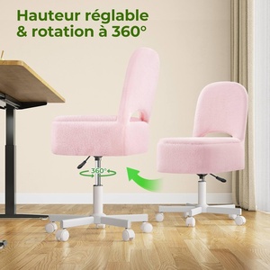 Rolanstar Modern Adjustable Height <strong>Office</strong> Chair Dressing Table Storage Living Room <strong>Stool</strong> Vanity Velour Home <strong>Office</strong> 5-Star Base - Product Image 5
