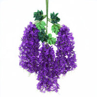 Guirlandes de fleurs artificielles de glycine lilas pour plafond, décorations de mariage, fleurs en forme de haricot, lianes, arrangements floraux denses