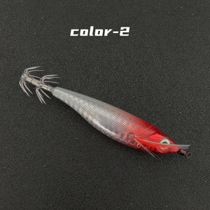 Señuelo de pesca marina <span class=keywords><strong>Happy</strong></span> Squid de 10 cm y 8.7 g con nivelación láser, señuelo de camarón de madera con anzuelo para calamar, de hundimiento lento - Product Image 3