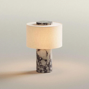 Lampe de bureau de luxe haut de gamme en marbre travertin Bulgari, luminaire artistique créatif pour chambre à coucher, avec un design élégant pour table de salon - Product Image 2