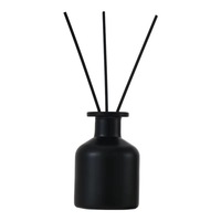 Vente en gros de verre noir mat ambré de luxe pour diffuseur de roseaux de 50ml à 250ml en forme de cylindre avec bouchons en caoutchouc