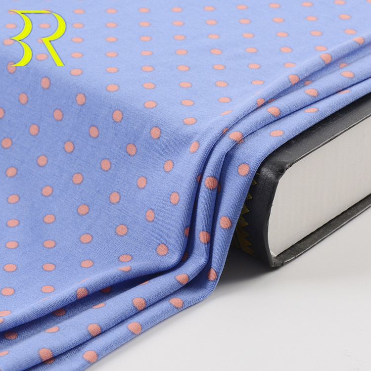 Экологически чистая, антибактериальная, приятная на ощупь трикотажная ткань из микро модала и спандекса с принтом в горошек для нижнего белья