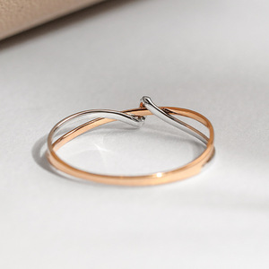 Factory Wholesale 925 Sterling <strong>Silver</strong> Two Tone <strong>Cross</strong> <strong>Ring</strong> for Women Minimalist Versatile Wedding Anniversary Party Gift Jewelry - Product Image 6