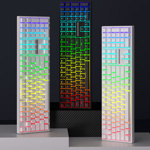 Clavier mécanique personnalisé arabe russe 108 touches RGB filaire Bluetooth à commutation à chaud, clavier de jeu sans fil - Product Image 2