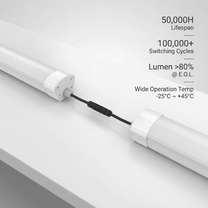 Lámpara LED Tri-Proof de 150 cm (5 pies), 60 W, IP67, Impermeable, Media de Aluminio y PC, Resistente al Polvo, 50000H, Ahorro de Energía, para Lavado de Autos, Hospitales, Almacenes - Product Image 2