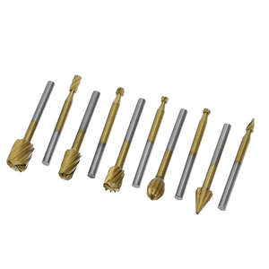 TZT 10 pièces 1/8 HSS routage routeur forets ensemble <span class=keywords><strong>Dremel</strong></span> carbure fraises rotatives outils <span class=keywords><strong>bois</strong></span> pierre métal racine sculpture fraise - Product Image 1