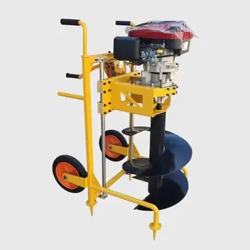 china soil hole drilling machine 6hp manual loncin gas engine 196cc earth auger drill