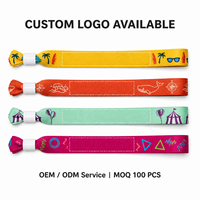 Bracelet en polyester tissé personnalisé en gros avec logo imprimé par sublimation pour événements, festivals et fêtes
