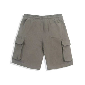 Vente en gros de shorts cargo solides pour hommes taille élastique respirant séchage rapide longueur au genou décontracté coton tissu éponge français shorts de survêtement - Product Image 4