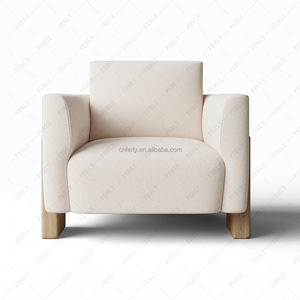 Luxuriöser Sessel im Amerikanischen Stil Wohnzimmer Möbel <span class=keywords><strong>Sofa</strong></span> Holz Loungesessel Massivholzrahmen Bouclé Sessel - Product Image 5