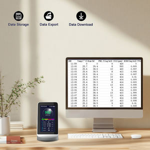 Innenraum luftqualität überwachung CO2 und PM 2,5 <span class=keywords><strong>Meter</strong></span> mit Temperatur und Luft feuchtigkeit Desktop CO2-Messgerät Daten speicher herunter laden - Product Image 4