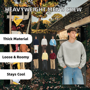 เสื้อสเวตเชิ้ตผู้ชายทรงโอเวอร์ไซส์ ผ้าถักเนื้อหนัก 420 กรัม ลายพิมพ์แบบวินเทจลำลอง สไตล์คัสตอม คอกลม ไซส์พลัส สำหรับฤดูใบไม้ร่วง - Product Image 2