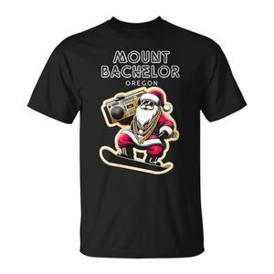 Mount Bachelor Oregon Ski Santa T-shirt con design natalizio, taglia unisex per adulti - Product Image 1