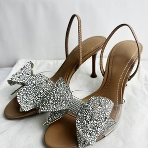 Bow Design Large Size <b>White</b> Color Trendy Slippers Fancy 2025 Elegant Women's Pumps <b>Heel</b> for Ladies - Product Image 2